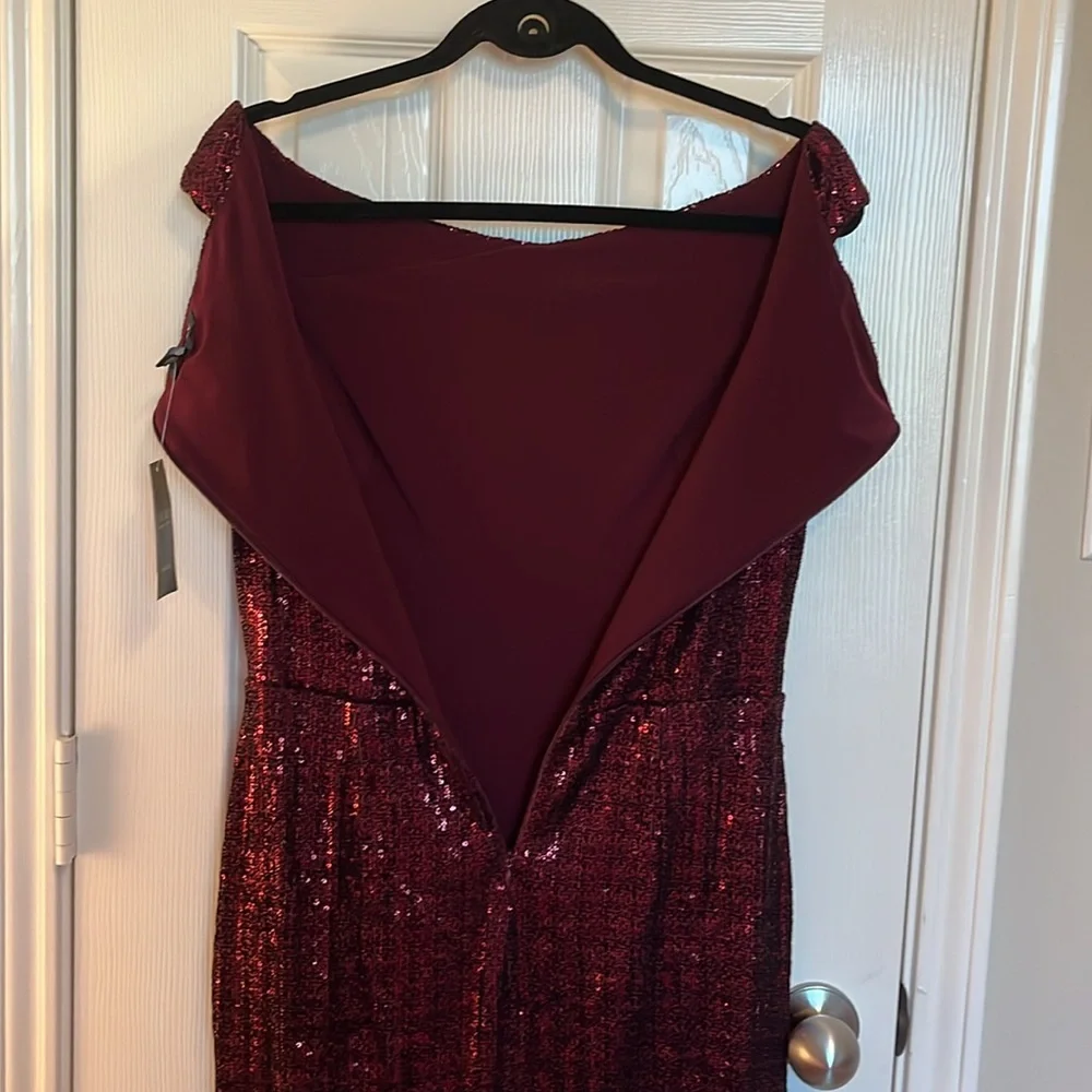 NWT Lauren Ralph Lauren Ruby Red Sequin Dress - Picture 6 of 10
